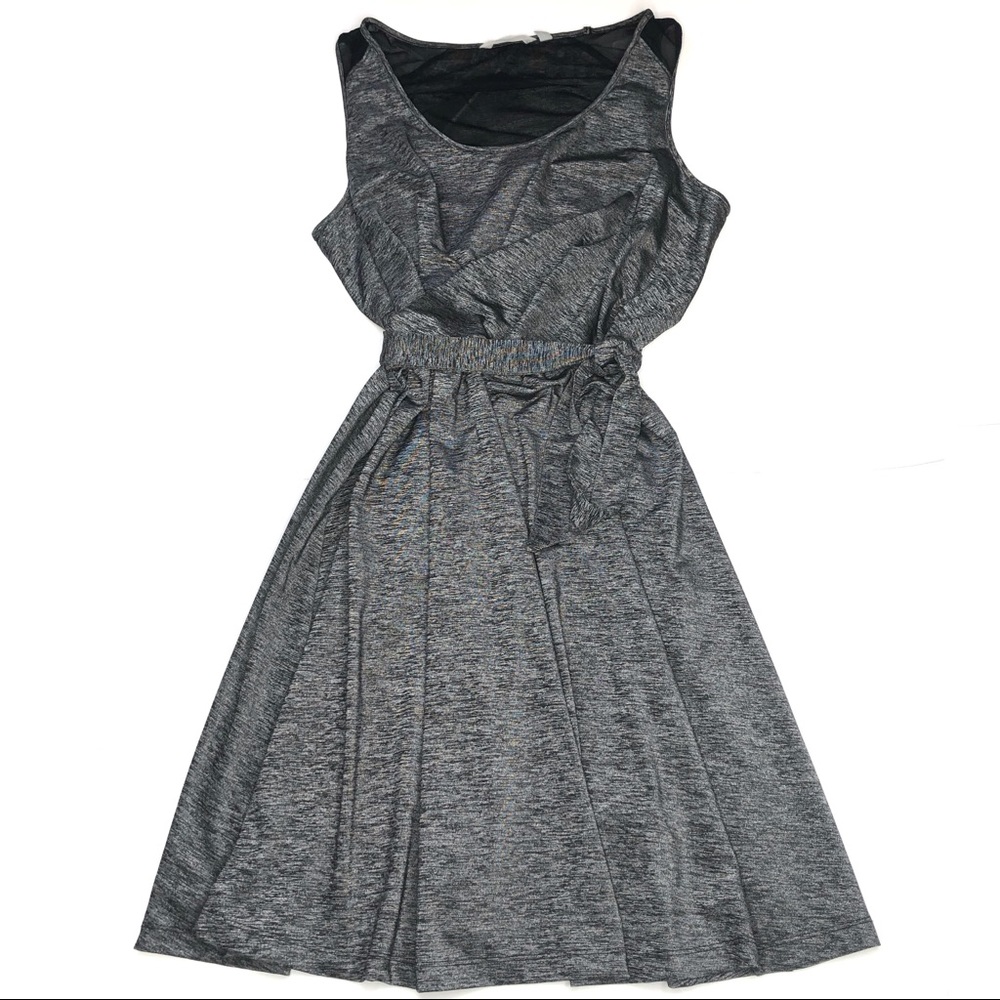 Athleta Sweet Saturday Wrap Dress Grey Black